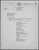 Appointments letter from Mark White to Secretary of State, Myra McDaniel, January 16, 1986