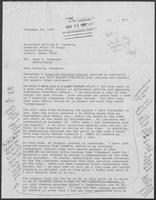 Letter from Jack D. Anderson to William P. Clements concern SedCo Insurance, September 22 to November 10, 1987