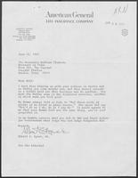 Letter from Albert S. Agnor to William P. Clements concerning judge resignation, June 12, 1987