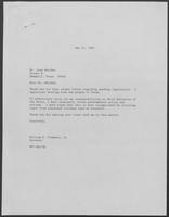 Correspondence between Leon Adickes and William P. Clements concerning the Texas Forest Service, April 7 to May 27, 1987