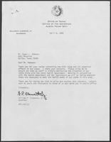 Correspondence between Roger L. Adamson and William P. Clements, March 17 to April 8, 1988