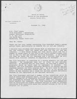 Correspondence between E.W. "Pat" Adams and William P. Clements, September 20 to October 21, 1988