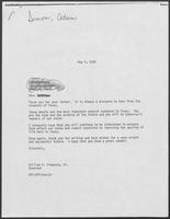 Correspondence between Adam Simon and William P. Clements, February 14 to May 9, 1988