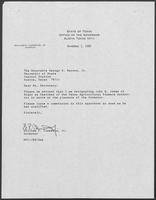 Appointment letter from Governor William P. Clements, Jr., to Secretary of State George Bayoud, November 2, 1989