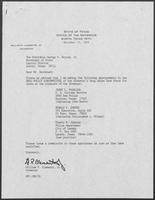 Appointment letter from William P. Clements to Secretary of State, George Bayoud, December 15, 1989