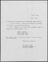 Appointment letter from William P. Clements to the Senate of the 71st Legislature, March 1, 1989