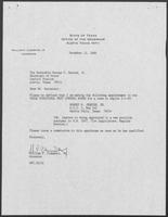 Appointment letter from William P. Clements to Secretary of State, George S. Bayoud, December 13, 1989