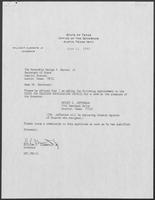 Appointment letter from William P. Clements Jr, to George Bayoud, June 11, 1990