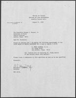 Appointment letter from William P. Clements Jr. to George Bayoud, August 21, 1989