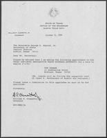 Appointment letter from William P. Clements Jr. to George Bayoud, October 31, 1990