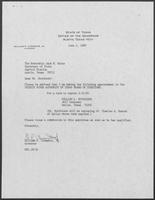 Appointment letter from William P. Clements Jr. to Jack Rains, June 2, 1989