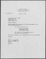 Appointment letter from William P. Clements Jr. to Jack Rains, January 14, 1988