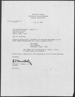 Appointment letter from William P. Clements Jr. to Secretary of State, George Bayoud, July 20, 1989