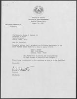 Appointment letter from William P. Clements to Secretary of State, George Bayoud, August 16, 1990