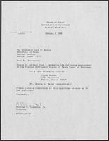 Appointment letter from William P. Clements to Secretary of State, Jack Rains, February 2, 1988