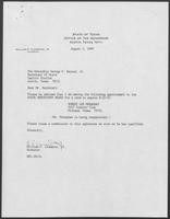 Appointment letter from William P. Clements to Secretary of State, George Bayoud, August 3, 1989