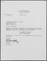 Appointment letter from William P. Clements to Secretary of State, George Bayoud, June 28, 1990
