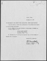 Appointment letter from Governor William P. Clements, Jr., to the Texas Senate, November 29, 1989