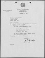 Appointment letter from William P. Clements to Secretary of State, David Dean, September 23, 1982