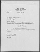 Appointment letter from William P. Clements Jr. to George Bayoud, August 28, 1989
