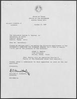 Appointment letter from William P. Clements Jr. to George Bayoud, October 10, 1990