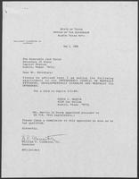 Appointment letter from William P. Clements, to Secretary of State Jack Rains, May 2, 1988