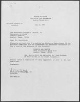 Appointment letter from William P. Clements Jr. to George Bayoud, July 12, 1990