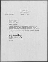 Appointment letter from Governor William P. Clements, Jr., to Secretary of State Jack Rains, February 17, 1988