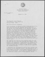 Letter from William P. Clements Jr. to John Culberson, January 14, 1988