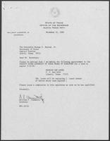 Appointment letter from William P. Clements to Secretary of State, George Bayoud, November 10, 1989
