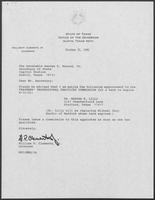 Appointment letter from William P. Clements to Secretary of State, George Bayoud, October 31, 1990