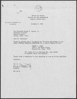 Appointment letter from William P. Clements to Secretary of State, George Bayoud, November 8, 1989