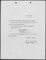 Appointment letter from William P. Clements to Senate of the 70th Legislature, January 7, 1987