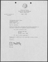 Appointment letter from Governor William P. Clements, Jr., to Secretary of State Jack Rains, June 4, 1987