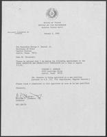 Appointment letter from Governor William P. Clements, Jr., to Secretary of State George Bayoud, January 9, 1990