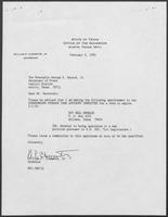 Appointment letter from Governor William P. Clements, Jr., to Secretary of State George Bayoud, February 2, 1990