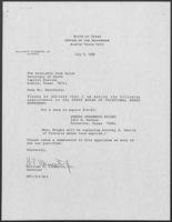 Appointment letter from William P. Clements, Jr., to Secretary of State Jack Rains, July 8, 1988