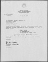 Appointment letter from Governor William P. Clements, Jr., to Secretary of State George Bayoud, October 30, 1990