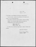 Appointment letter from Governor William P. Clements, Jr., to the Texas Senate, February 17, 1987