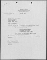 Appointment letter from Governor William P. Clements, Jr., to Secretary of State Jack Rains, July 24, 1987
