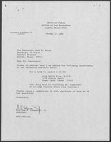 Appointment letter from Governor William P. Clements, Jr., to Secretary of State Jack Rains, October 17, 1988