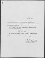 Appointment letter from William P. Clements, Jr., to the Texas Senate, April 10, 1989