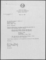 Appointment letter from Governor William P. Clements, Jr., to Secretary of State George Bayoud, March 30, 1990