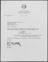Appointment letter from Governor William P. Clements, Jr., to Secretary of State George Bayoud, April 1, 1990