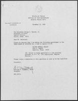 Appointment letter from Governor William P. Clements, Jr., to Secretary of State George Bayoud, November 10, 1989