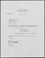 Appointment letter from William P. Clements to Secretary of State, Jack Rains, June 2, 1988