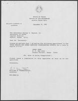 Appointment letter from William P. Clements, Jr., to Secretary of State, George Bayoud, October 24, 1990
