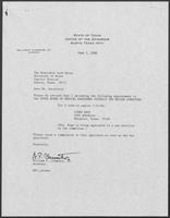 Appointment letter from Governor William P. Clements, Jr., to Secretary of State Jack Rains, June 2, 1988