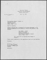 Appointment letter from Governor William P. Clements, Jr., to Secretary of State George Bayoud, April 16, 1990