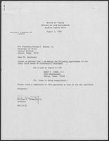 Appointment letter from Governor William P. Clements, Jr., to Secretary of State George Bayoud, August 3, 1989